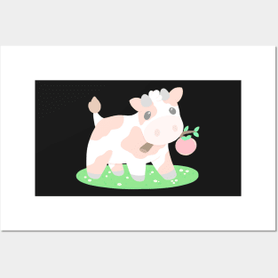 Peachy cow Posters and Art